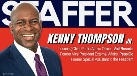 Kenny Thompson in front of STAFFER background with title